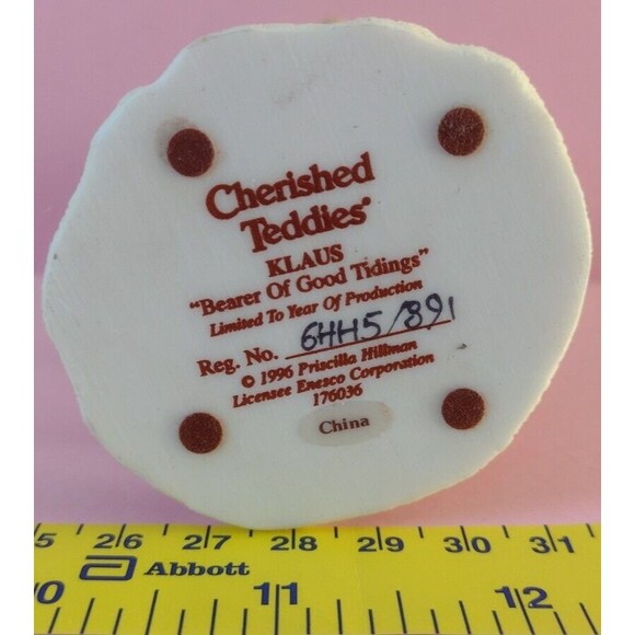 Cherished Teddies #176036 Klaus "Bearer of Good Tidings" 1996 Christmas Santa - Picture 3 of 3